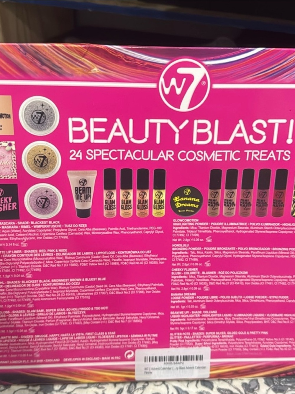 W7 Beauty Blast! 24-Piece Lip Gloss & Makeup Set - Pink